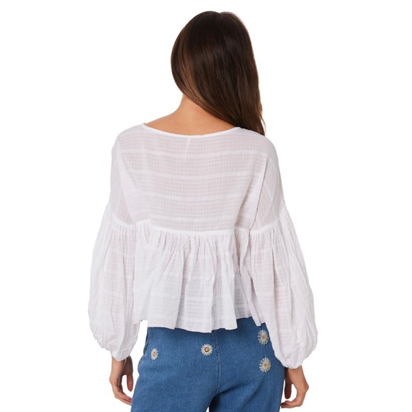 beaumont mews cropped peasant top